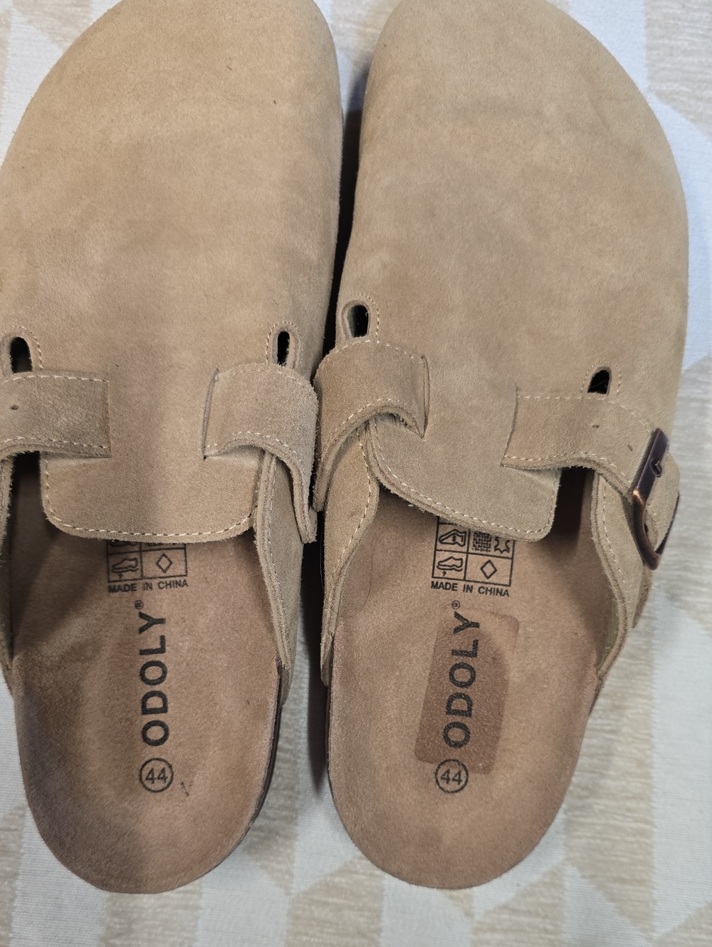 Men's Tan Suede Slip-On Loafers with Adjustable Buckle